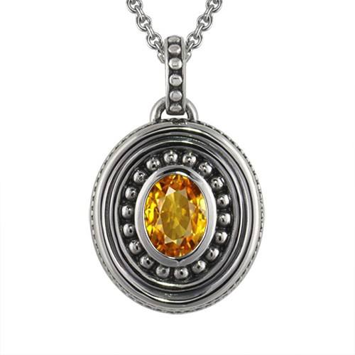 Citrine Bead Cremation Pendant